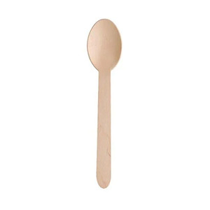 SustainaBuild® Disposable Wooden Dessert Spoons - Pack of 100